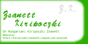 zsanett kiripoczki business card